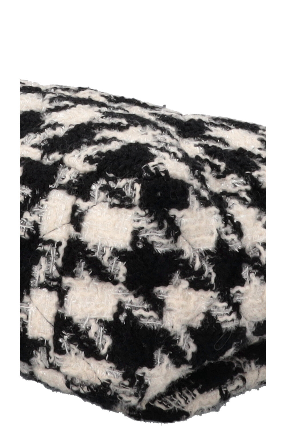 CHANEL 19 Houndstooth Tweed Maxi Black White