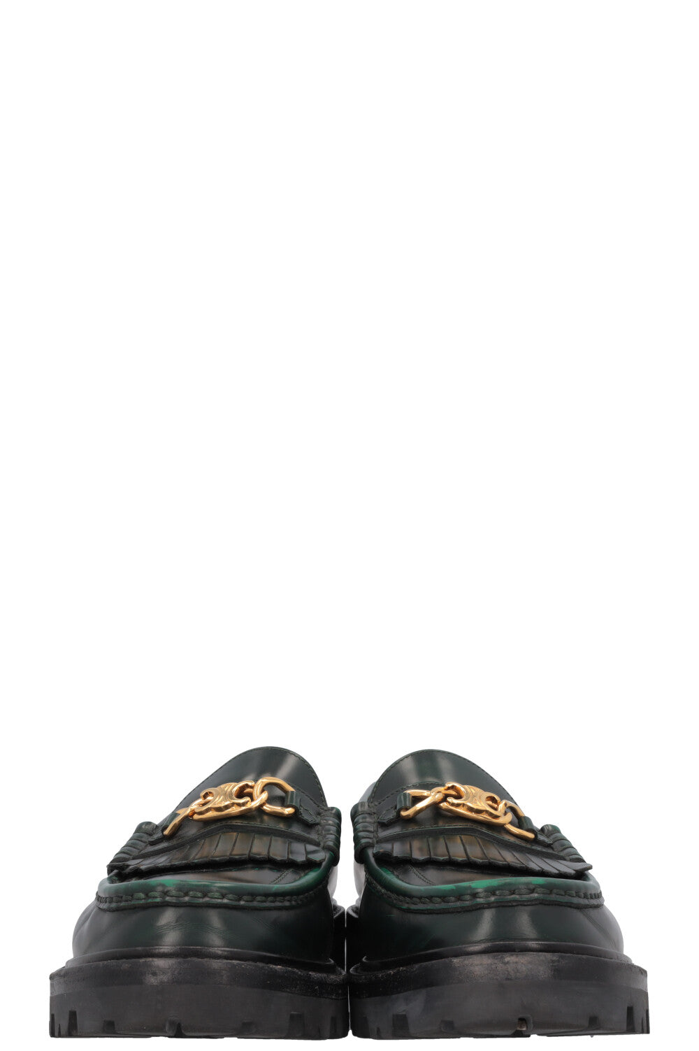 CELINE Margaret Triomphe Loafers Green