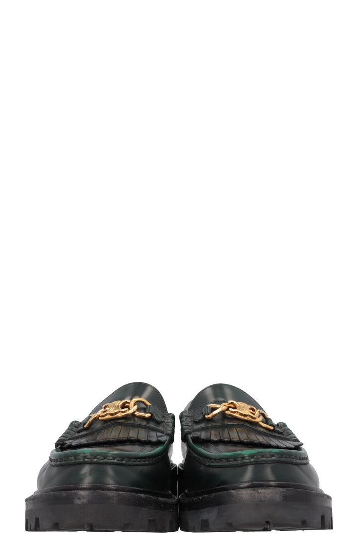 CELINE Margaret Triomphe Loafers Green