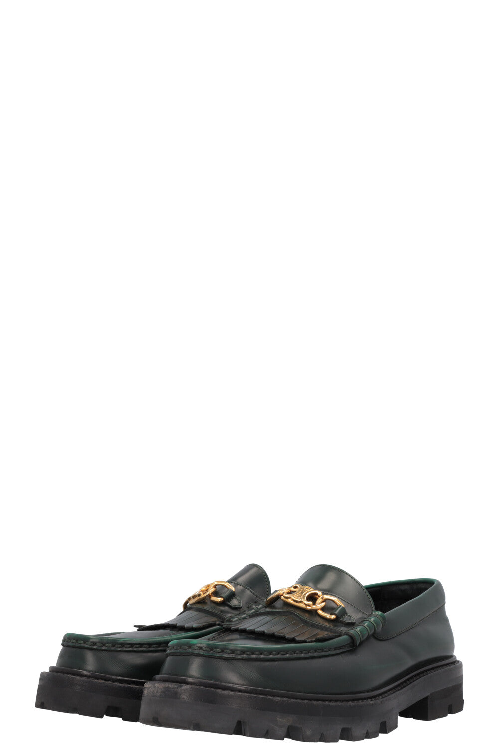 CELINE Margaret Triomphe Loafers Green