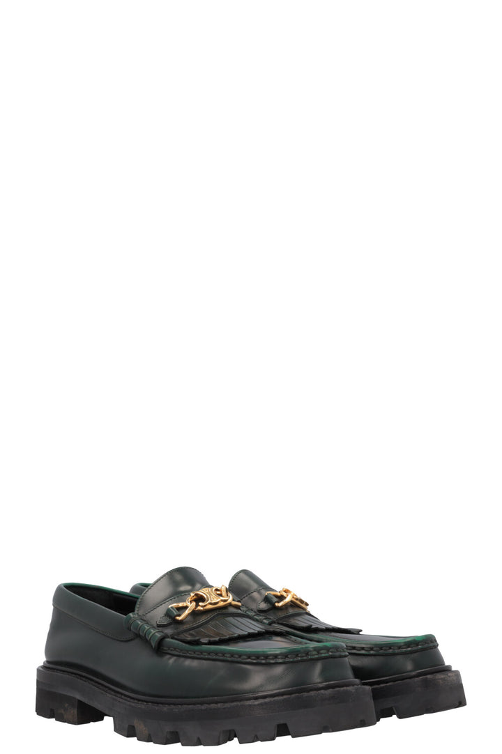 CELINE Margaret Triomphe Loafers Green