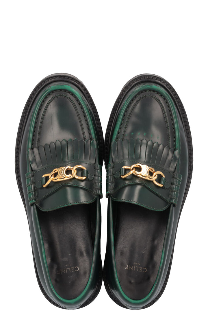CELINE Margaret Triomphe Loafers Green