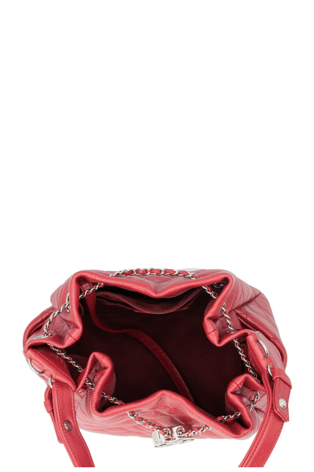 CHANEL CC Bucket Bag Caviar Red
