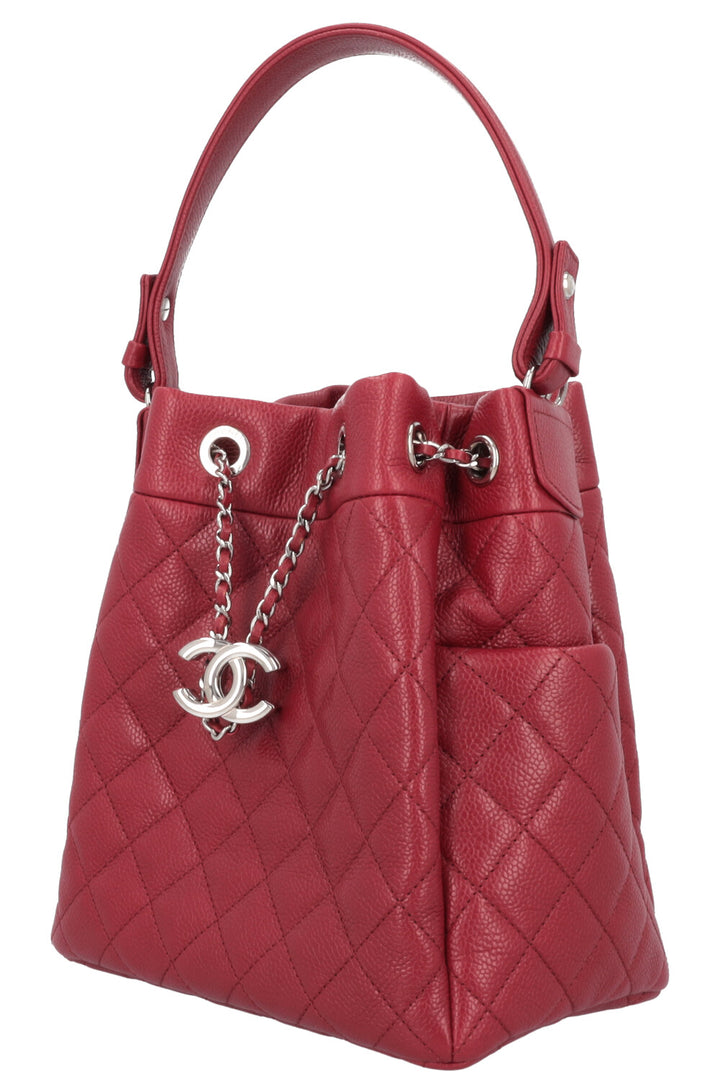 CHANEL CC Bucket Bag Caviar Red