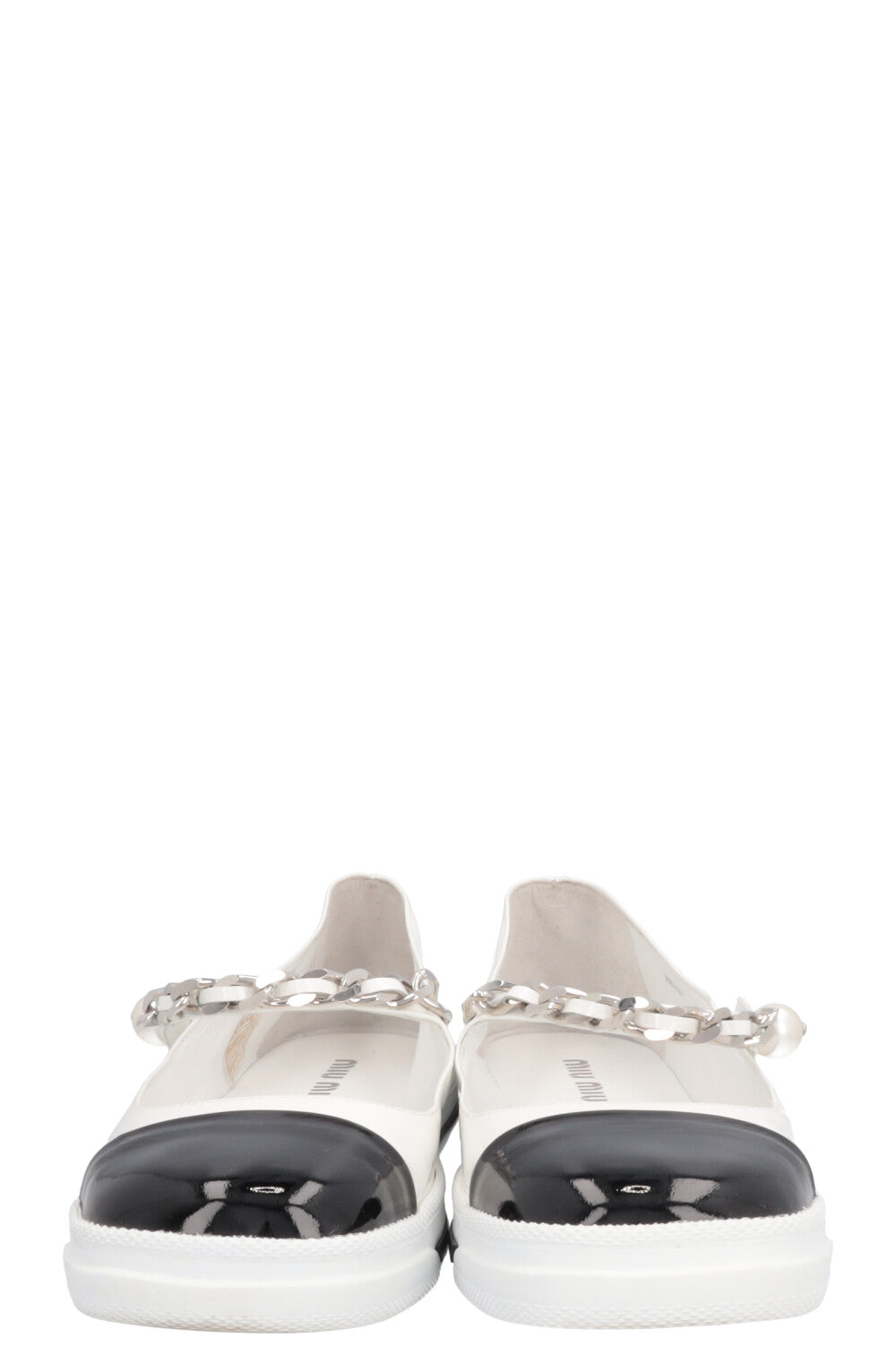 MIUMIU Mary Jane Flats Patent White