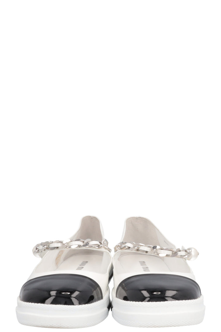 MIUMIU Mary Jane Flats Patent White