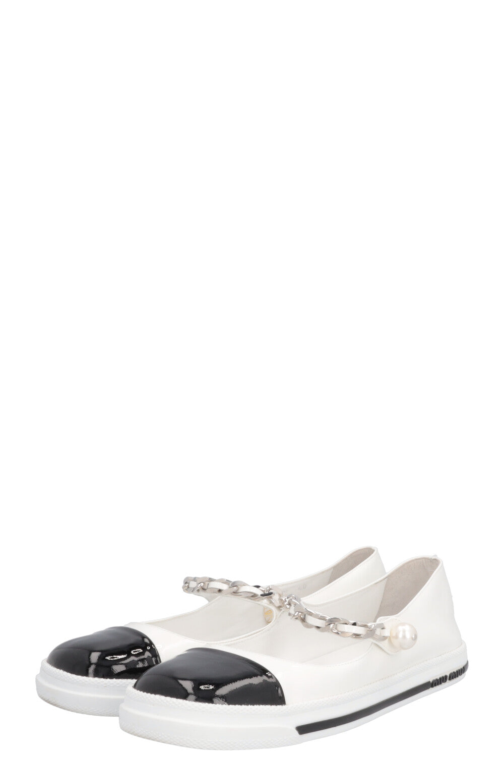 MIUMIU Mary Jane Flats Patent White