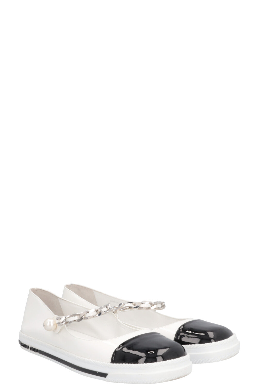 MIUMIU Mary Jane Flats Patent White