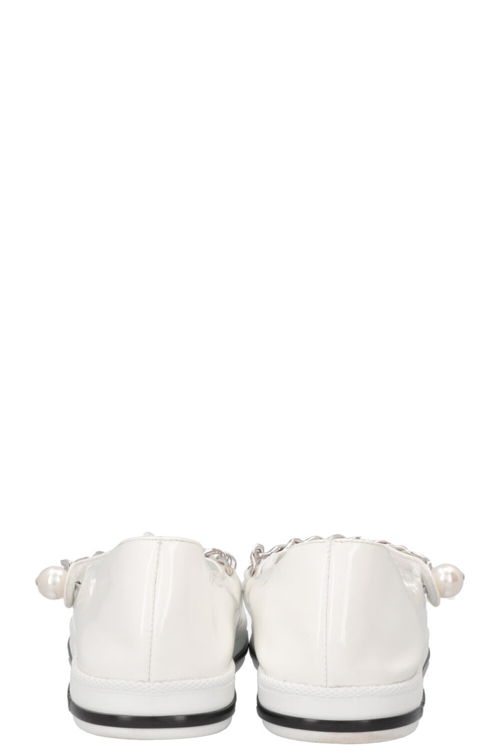 MIUMIU Mary Jane Flats Patent White