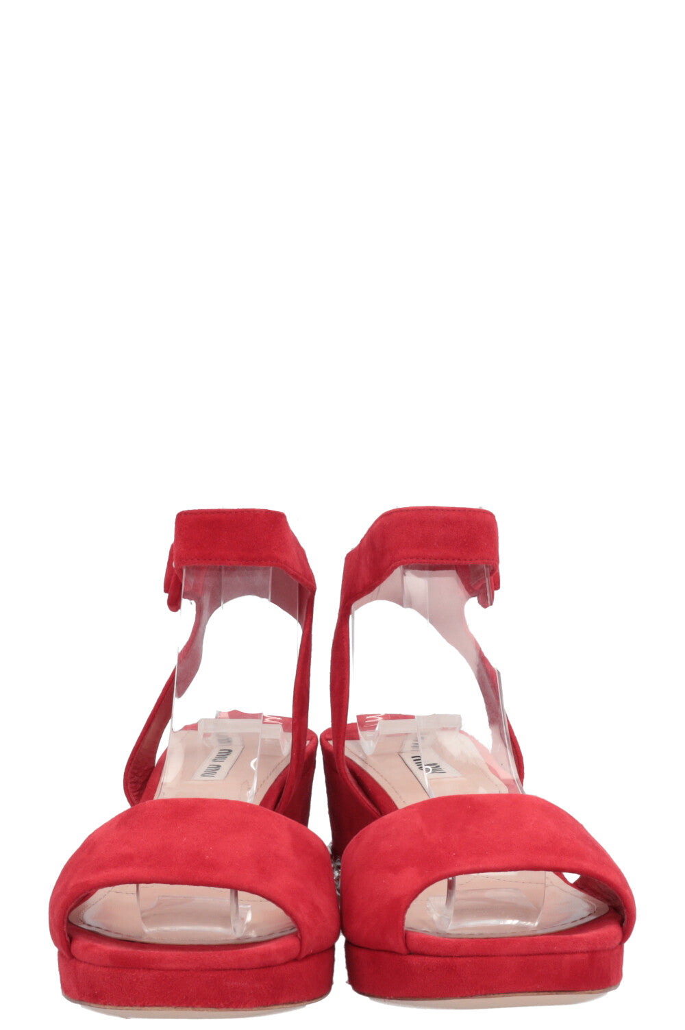 Escarpins MIUMIU en daim rouge cristal