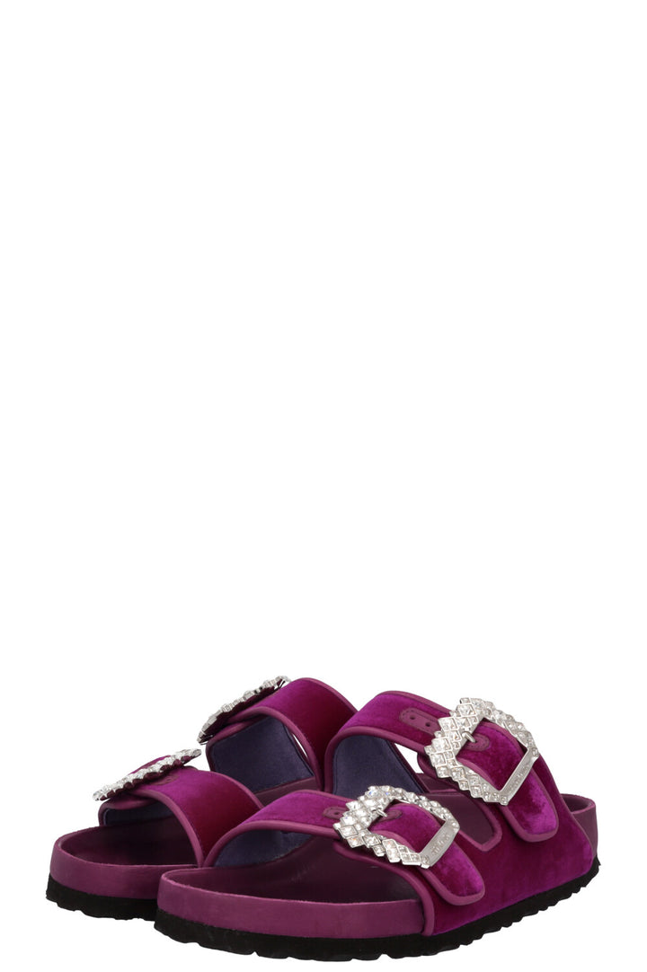 BIRKENSTOCK x MANOLO BLAHNIK Ballerines Velours Fuchsia