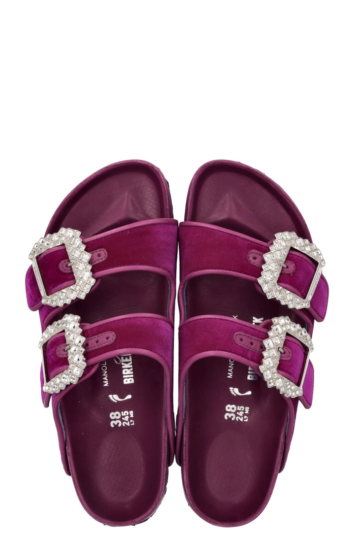 BIRKENSTOCK x MANOLO BLAHNIK Ballerines Velours Fuchsia