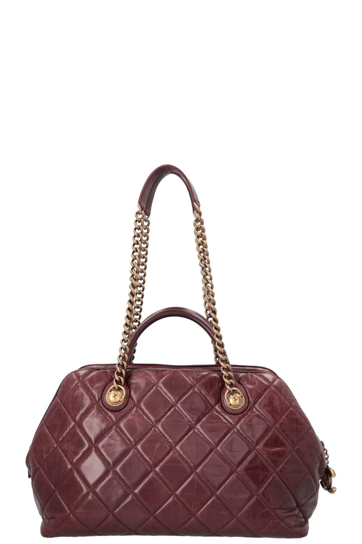 CHANEL Castle Rock Bowling Bag Leather Bordeaux