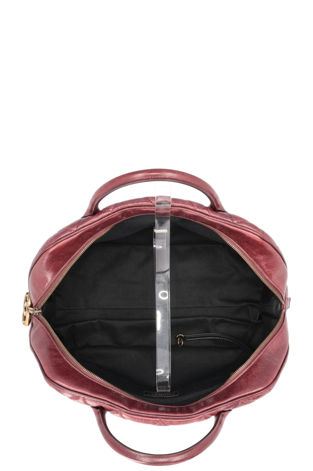 CHANEL Castle Rock Bowling Bag Leather Bordeaux