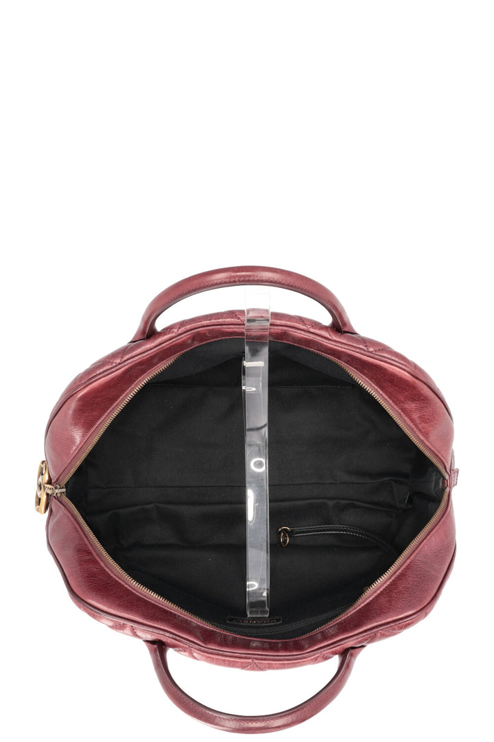 CHANEL Castle Rock Bowling Bag Leather Bordeaux