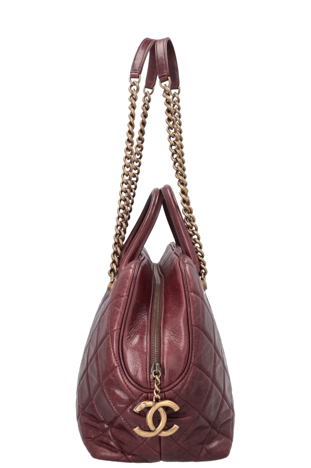 CHANEL Castle Rock Bowling Bag Leather Bordeaux