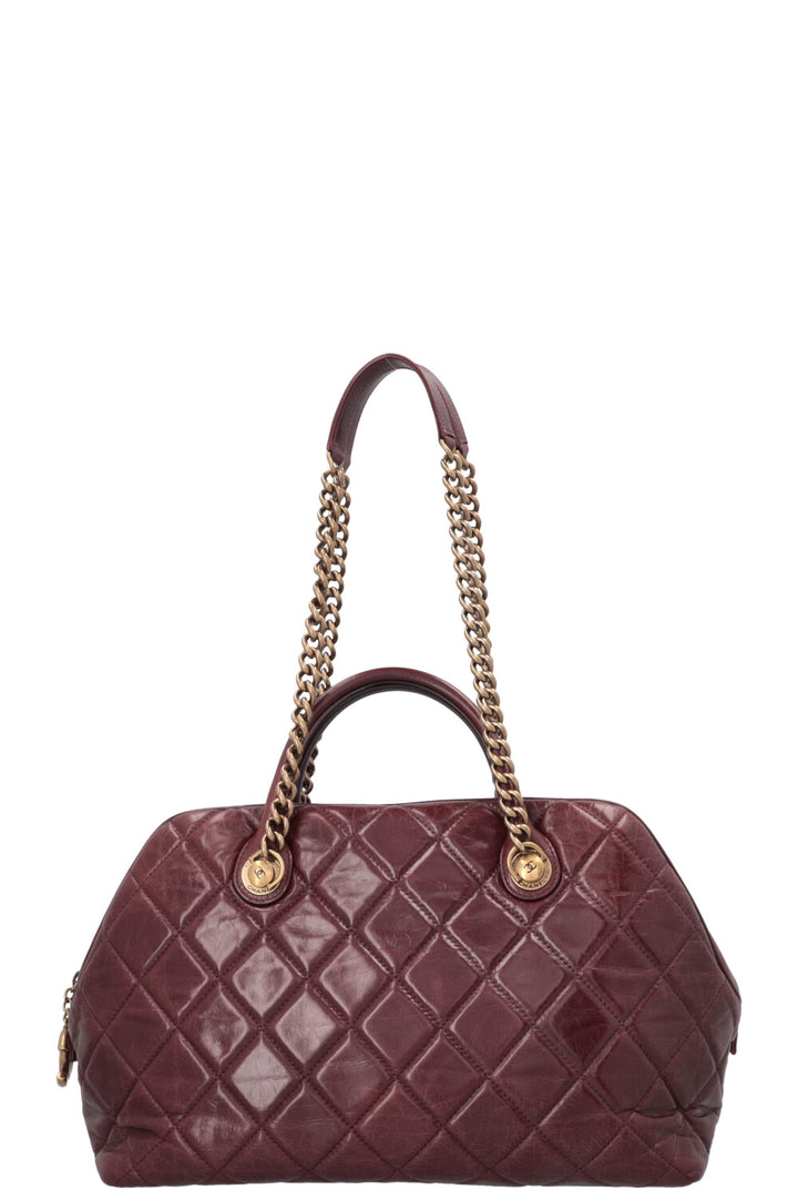 CHANEL Castle Rock Bowling Bag Leather Bordeaux