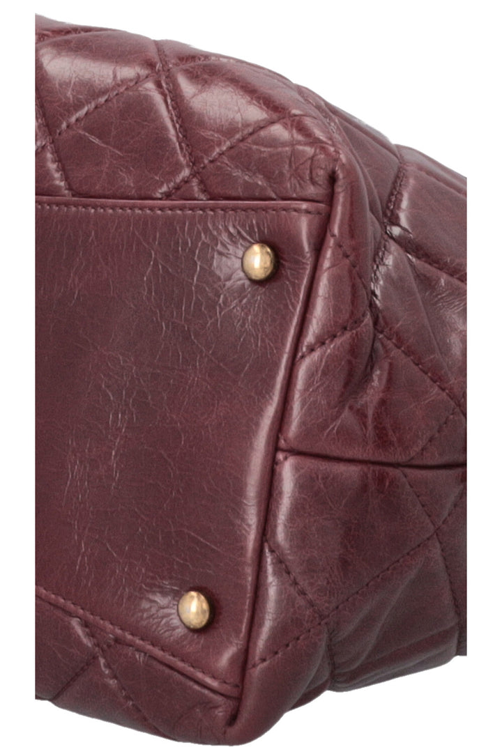 CHANEL Castle Rock Bowling Bag Leather Bordeaux