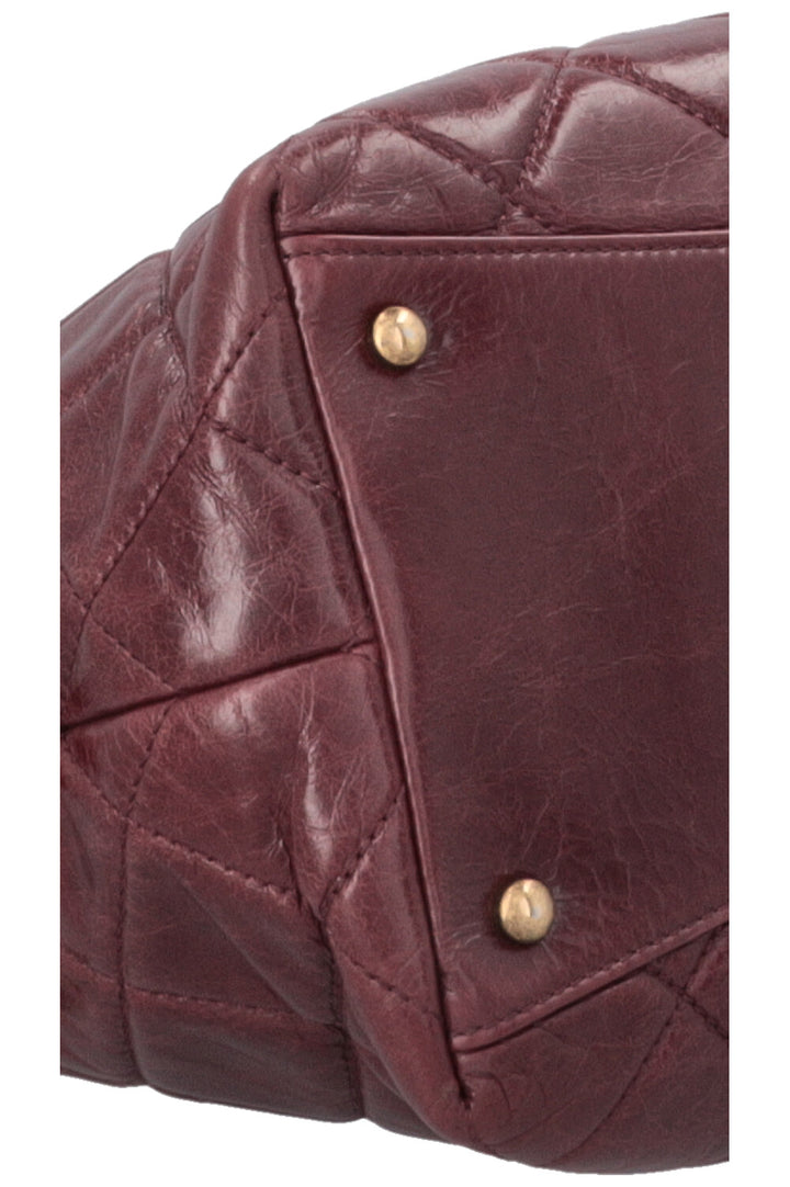 CHANEL Castle Rock Bowling Bag Leather Bordeaux