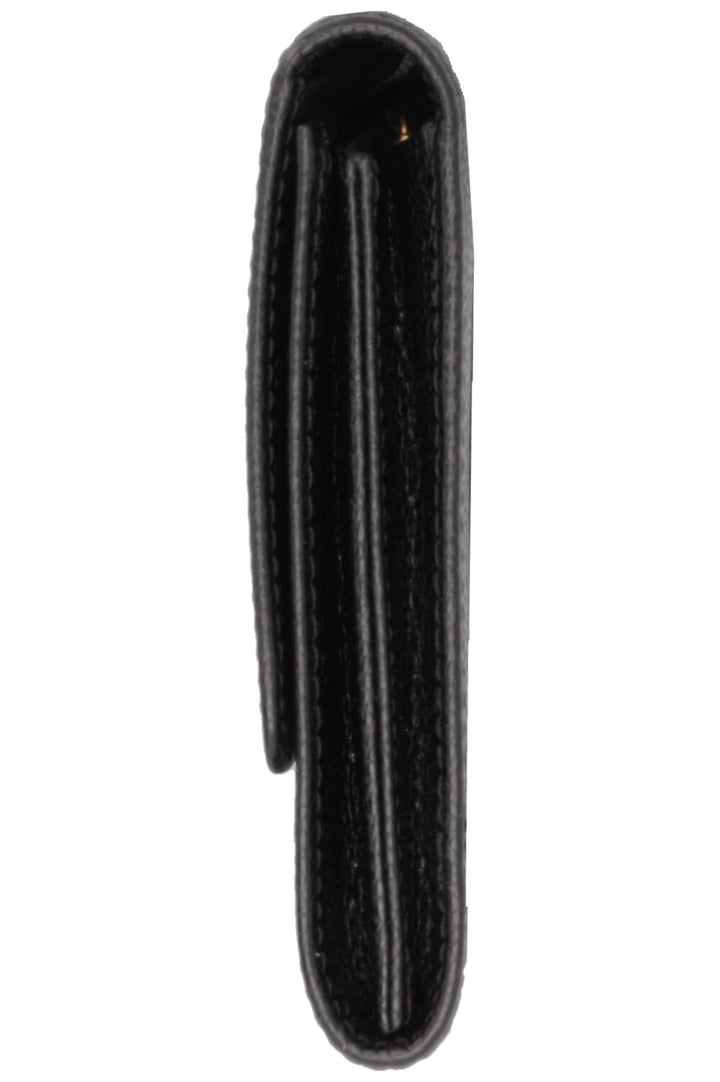 Portefeuille long CHANEL CC en cuir caviar noir