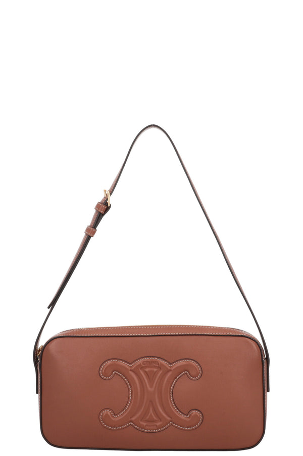 CELINE Triomphe Camera Bag Calfskin Tan