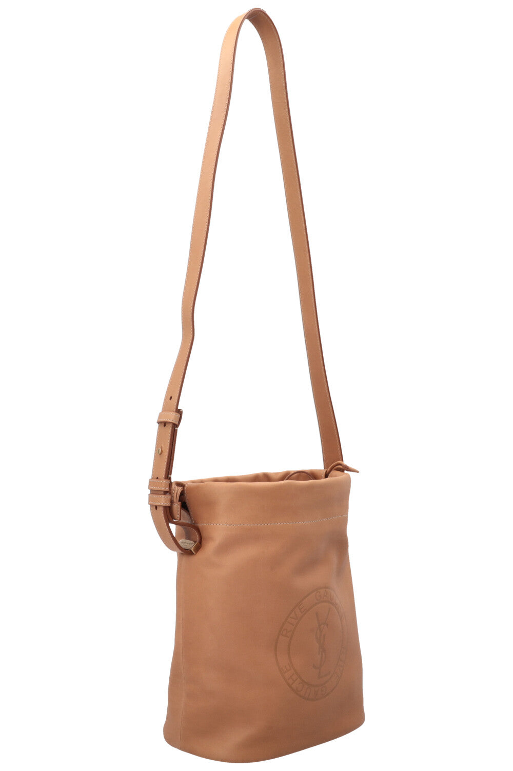 SAINT LAURENT Rive Gauche Bucket Bag Natural Leather