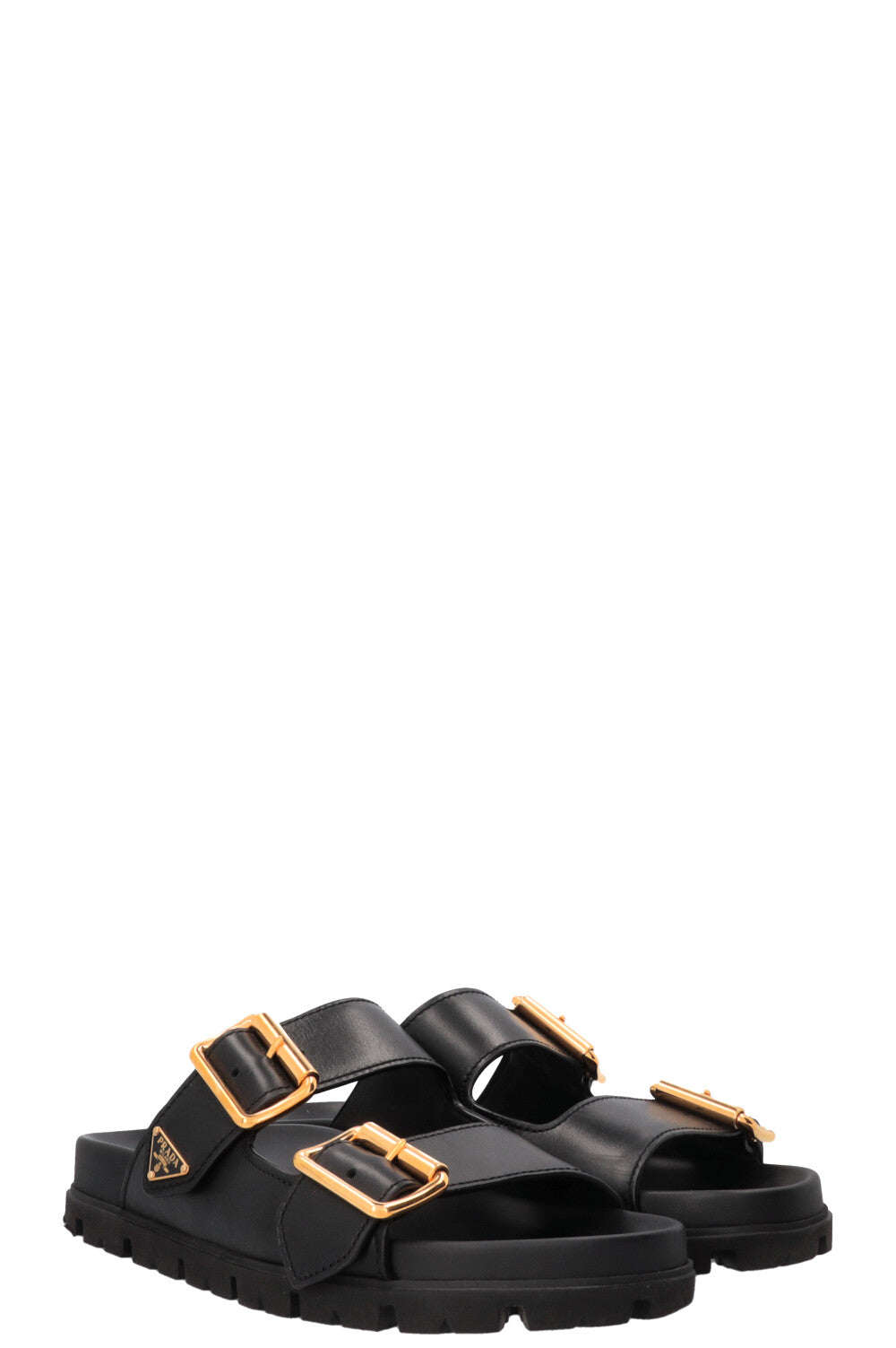 PRADA Double Boucle Sandales Noires