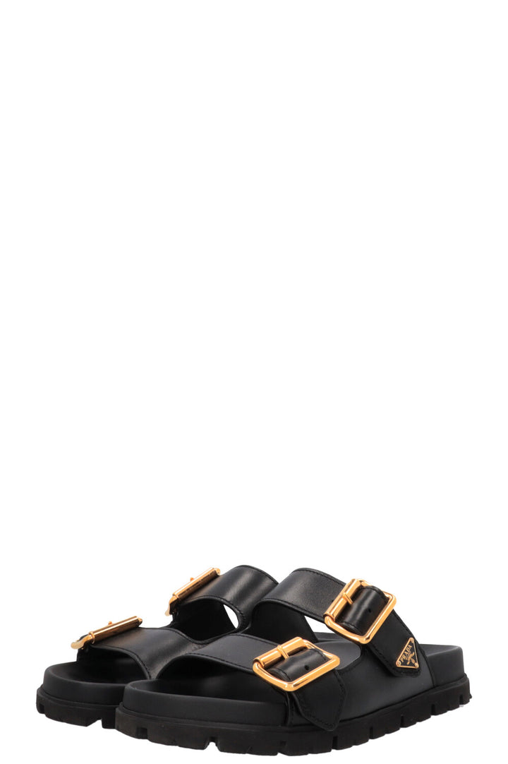 PRADA Double Boucle Sandales Noires