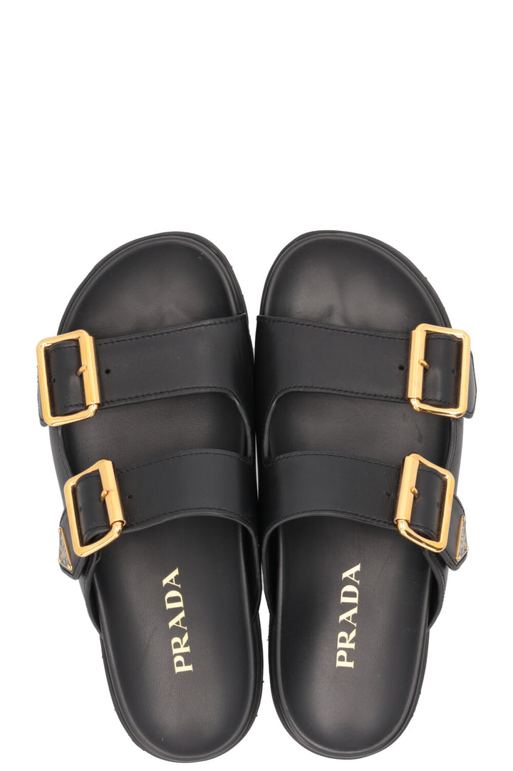 PRADA Double Boucle Sandales Noires