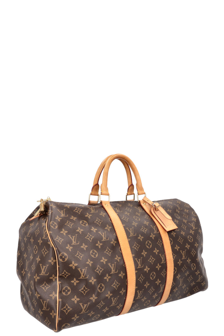LOUIS VUITTON Keepall 50 Bandouliere MNG Canvas