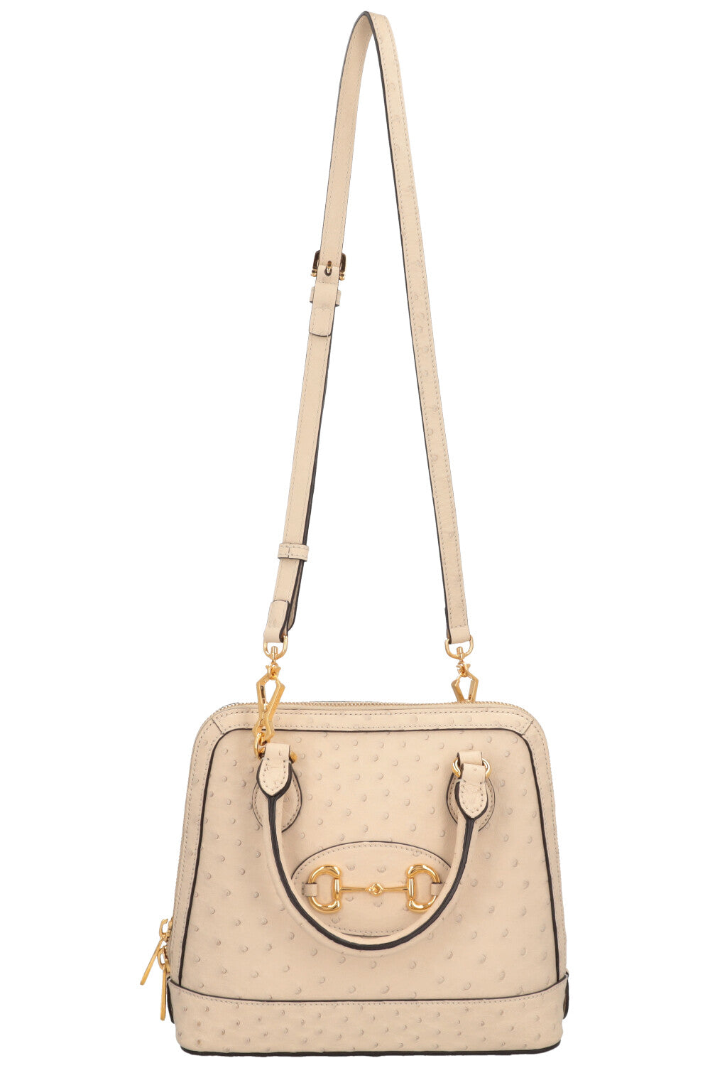 GUCCI Horsebit 1955 Bag Ostrich Ivory