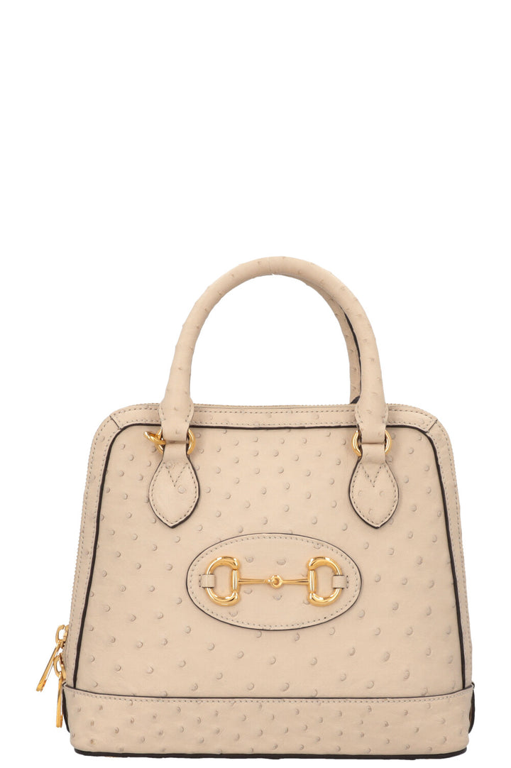 GUCCI Horsebit 1955 Bag Ostrich Ivory