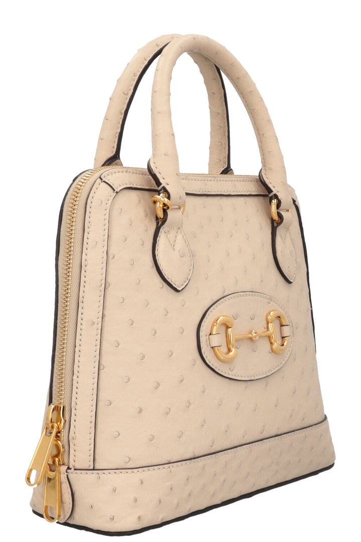 GUCCI Horsebit 1955 Bag Ostrich Ivory