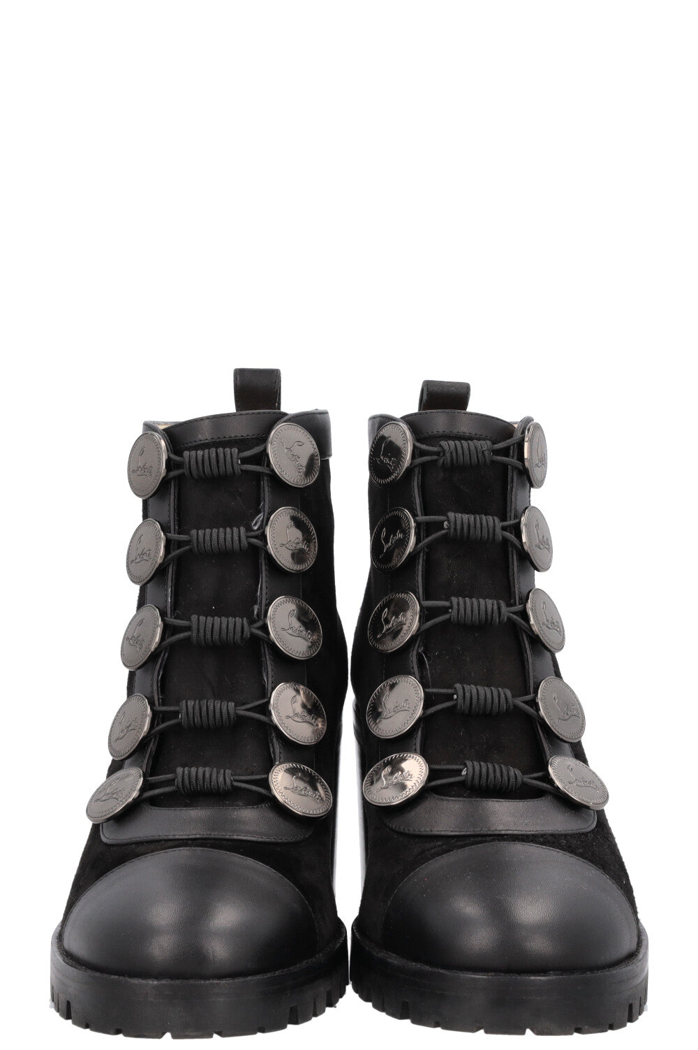 CHRISTIAN LOUBOUTIN Alphabouton Ankle Boots Suede Black