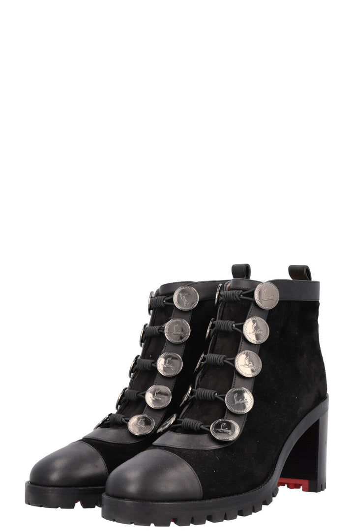 CHRISTIAN LOUBOUTIN Alphabouton Ankle Boots Suede Black