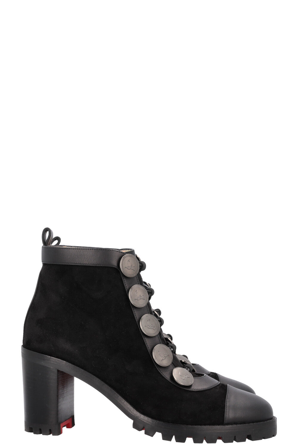CHRISTIAN LOUBOUTIN Alphabouton Ankle Boots Suede Black