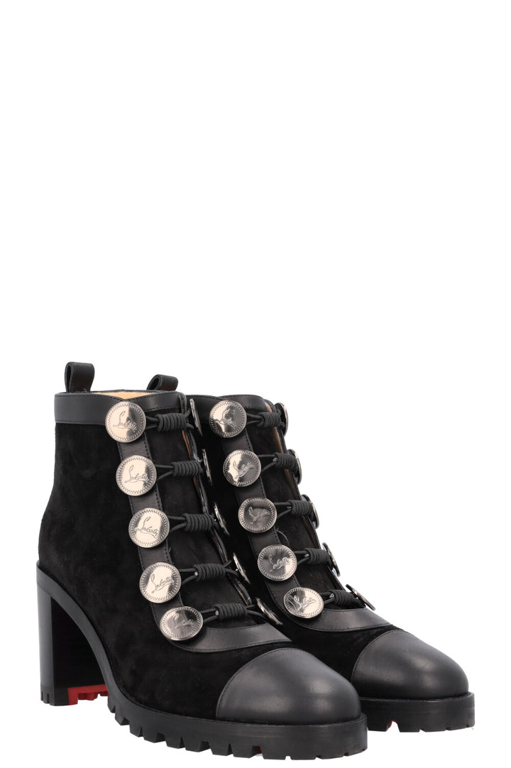 CHRISTIAN LOUBOUTIN Alphabouton Ankle Boots Suede Black