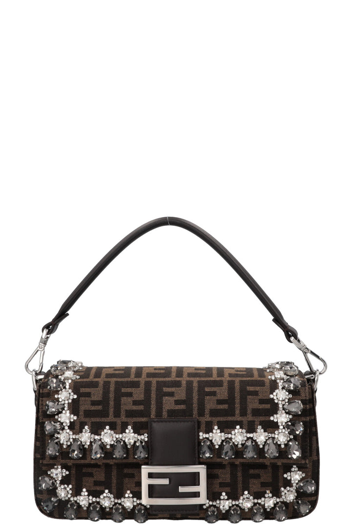 Sac bandoulière baguette FENDI en toile imprimée Crystal Zucca