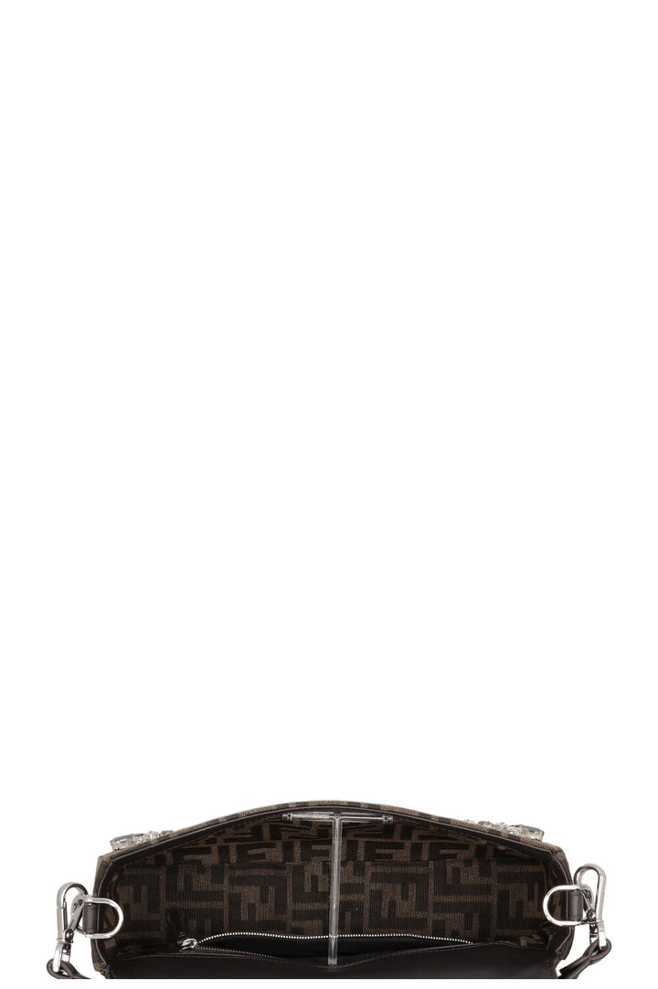 Sac bandoulière baguette FENDI en toile imprimée Crystal Zucca