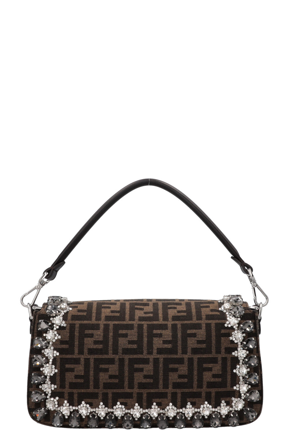 Sac bandoulière baguette FENDI en toile imprimée Crystal Zucca