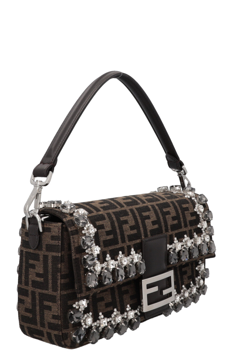 Sac bandoulière baguette FENDI en toile imprimée Crystal Zucca