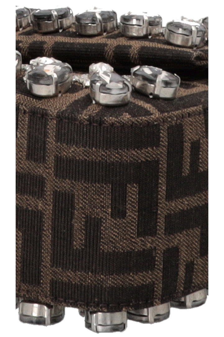 Sac bandoulière baguette FENDI en toile imprimée Crystal Zucca