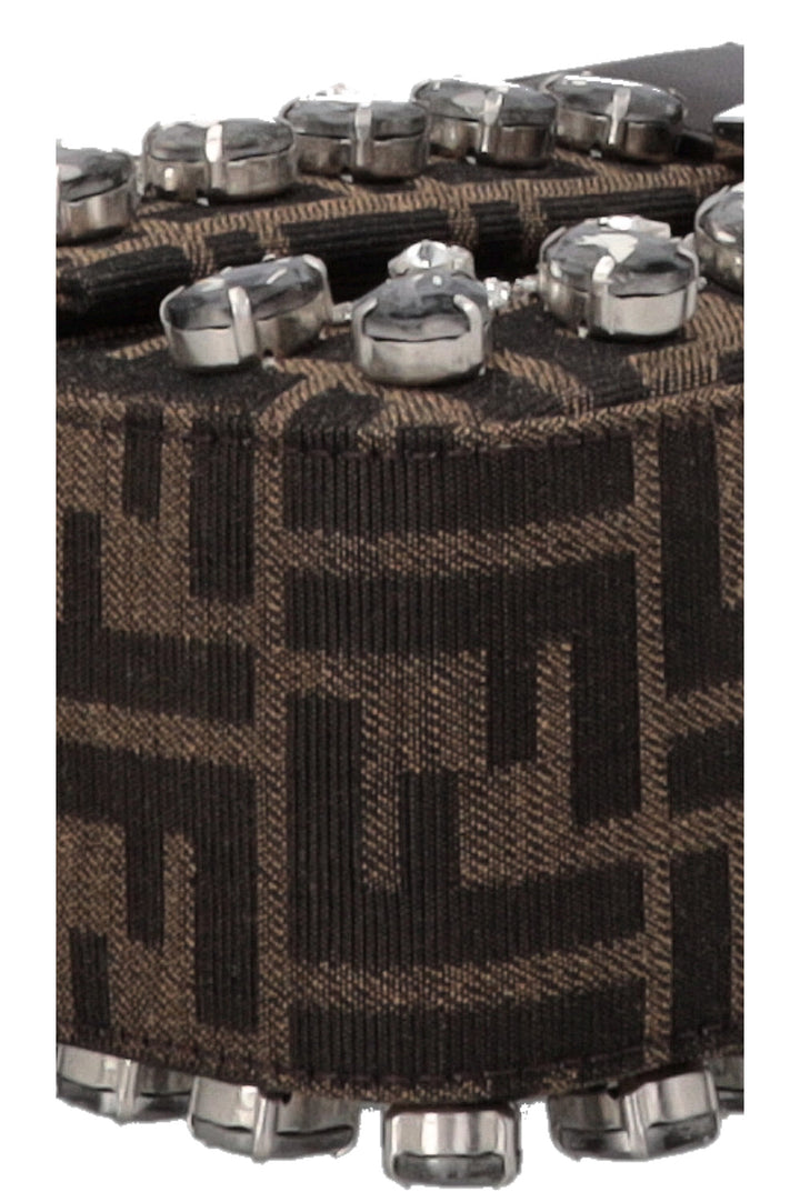 Sac bandoulière baguette FENDI en toile imprimée Crystal Zucca