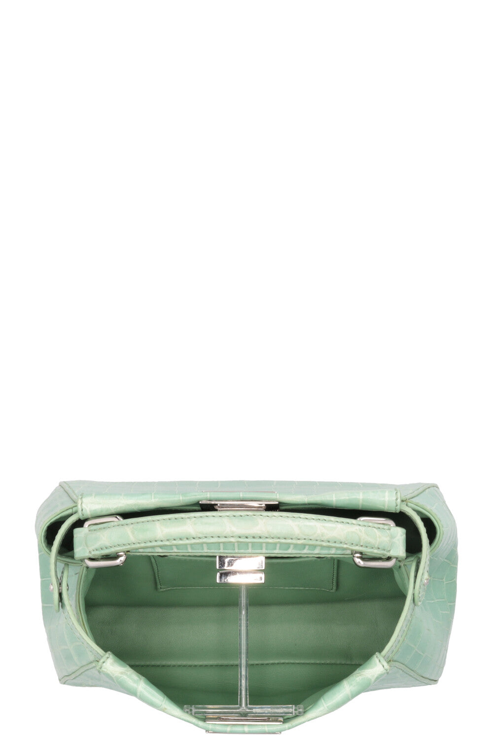 FENDI Sac Peekaboo Mini Croco Mat Menthe