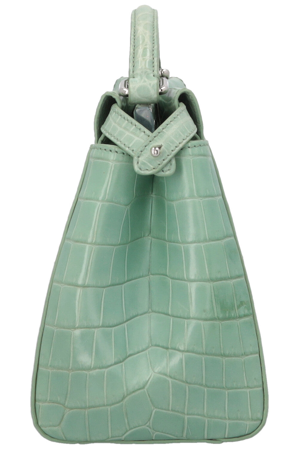 FENDI Sac Peekaboo Mini Croco Mat Menthe