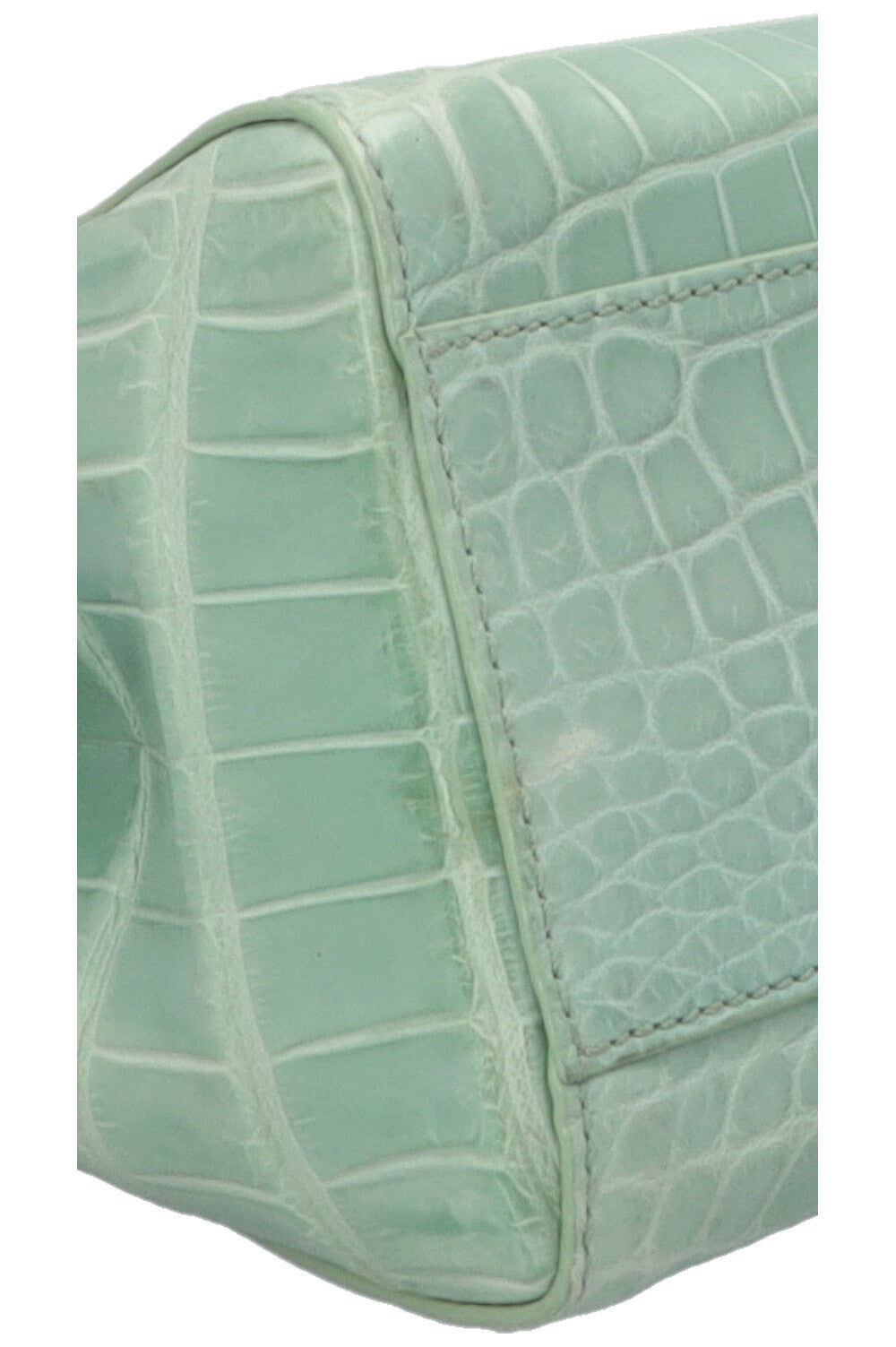 FENDI Sac Peekaboo Mini Croco Mat Menthe