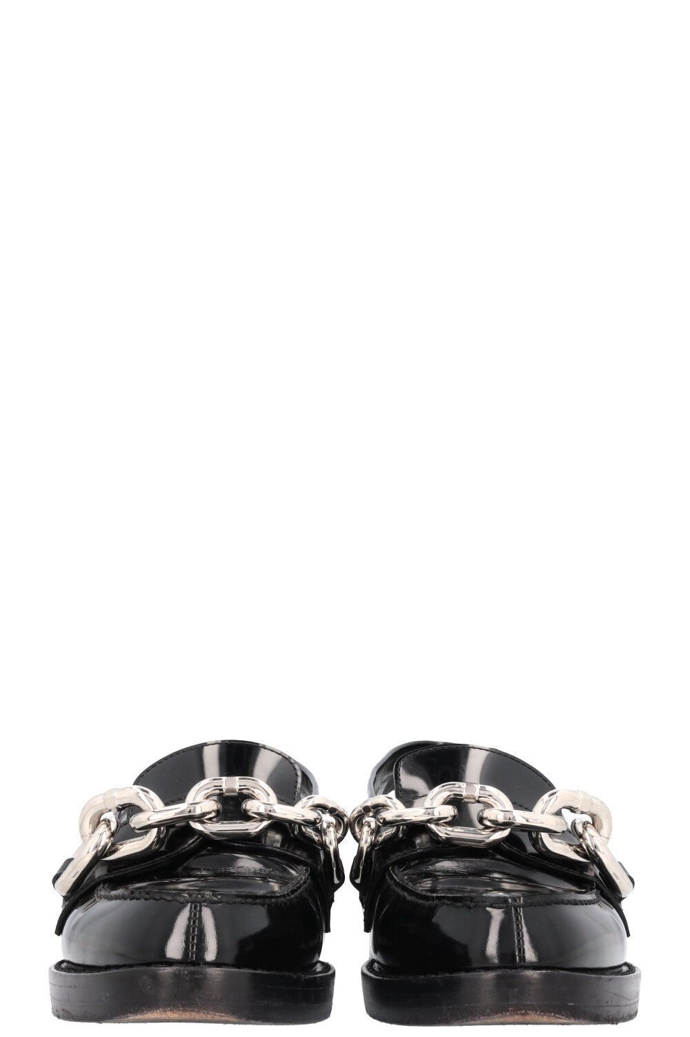 LOUIS VUITTON Chain Slingback Loafers Black