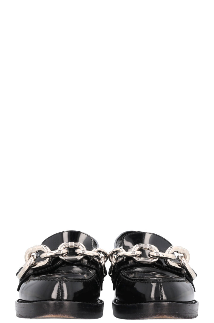 LOUIS VUITTON Chain Slingback Loafers Black