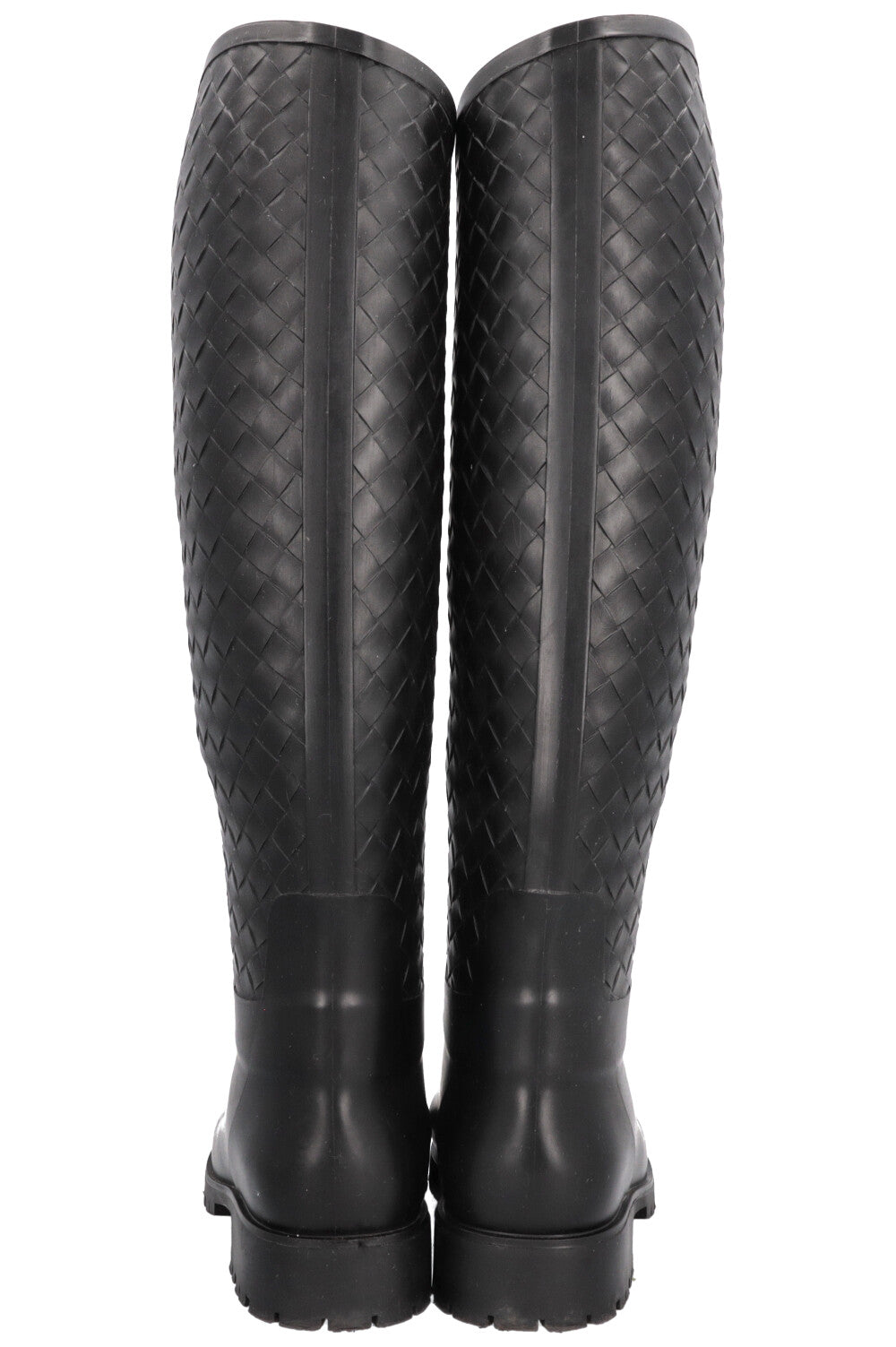 BOTTEGA VENETA Bottes Stivale Intrecciato Caoutchouc Noir