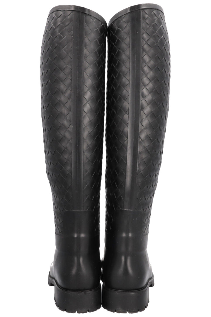BOTTEGA VENETA Bottes Stivale Intrecciato Caoutchouc Noir